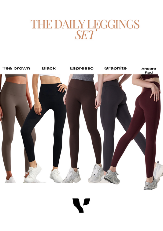 (PRE-ORDER) The DAILY LEGGINGS SET OF 5 DIFFERENT COLORS